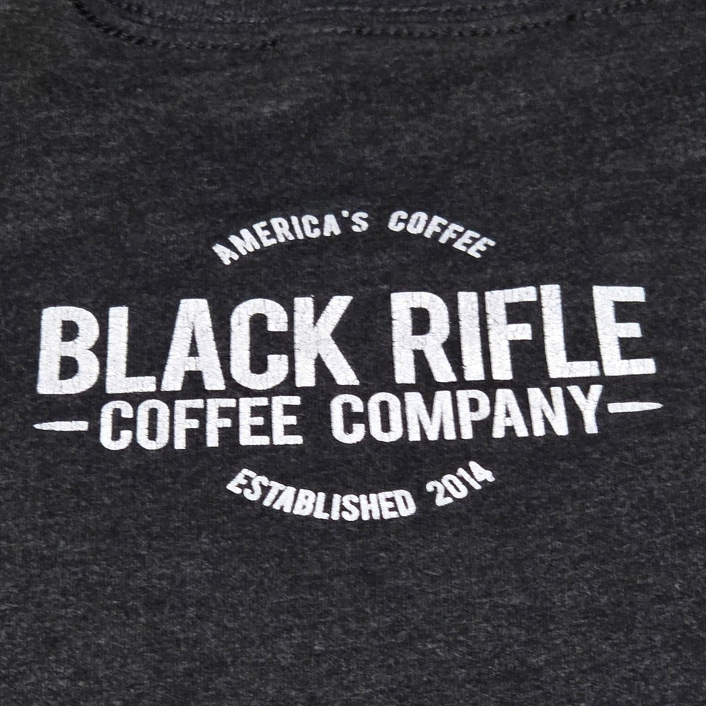 Black Rifle Coffee Mens AR-15 American Flag Graphic T-Shirt Charcoal L REPAIRED - Picture 9 of 9